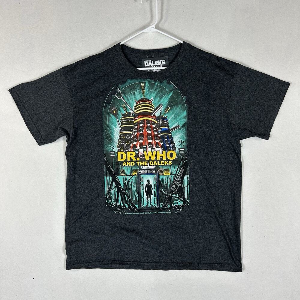 Dr. Who & The Daleks T-Shirt Mens XL Gray Short Sleeve Cotton Casual Graphic Tee
